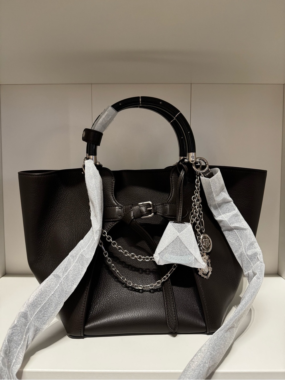 The Ralph Chain-Trim Goatskin Tote - Picture 3 of 12